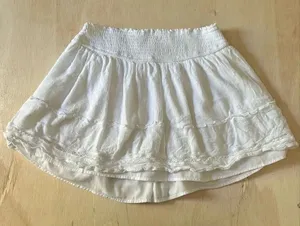 Hollister White Ultra High-Rise Skirt Women’s Size Large | Boho Mini Layered thumbnail 1