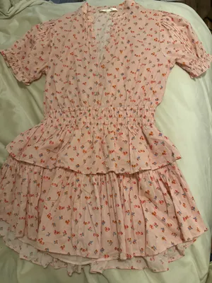 Love Shack Fancy Mini Dress Floral Pink thumbnail 1