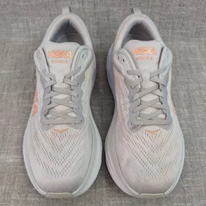Hoka ONE ONE Bondi 8 Harbor Mist Rose Gold Grey Womens Run Comfort Sneaker 12B thumbnail 2