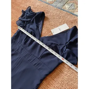 NWT Ever-Pretty Women's Dress Double V Neck A Line Ruffle Hem Backless Blue L thumbnail 7