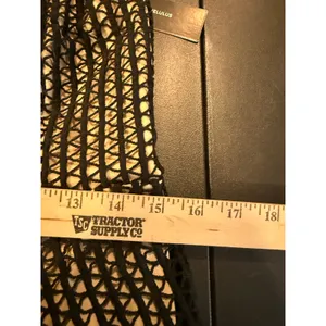 Lulus L Lenaya Strapless Dress‎ Black Crochet Handkerchief Hem Mesh Overlay NEW thumbnail 6