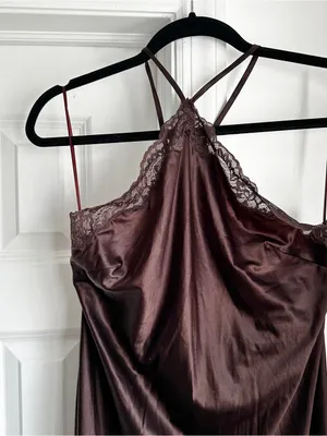 Reformation Aara Silk Halter Maxi Dress Chocolate Brown thumbnail 5