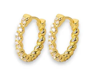 14mm Small Gold Hoop Earrings for Women Personality Fashion Simple Style thumbnail 1