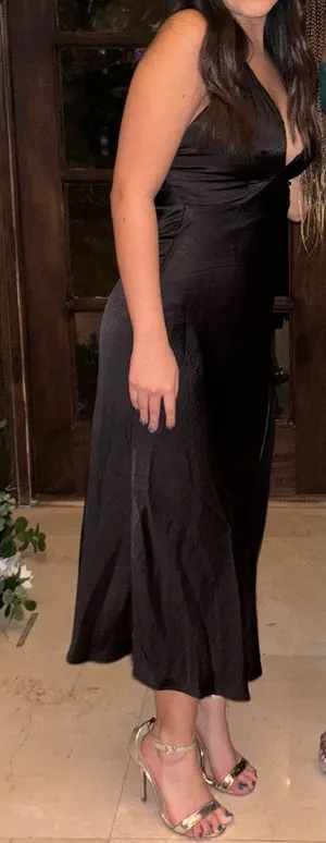 Hello Molly Black silk dress thumbnail 1