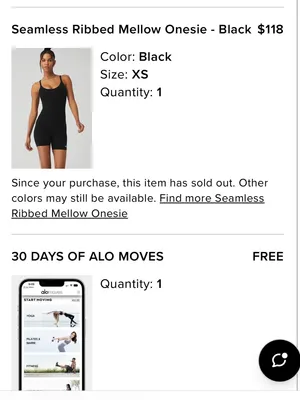Alo Seamless Ribbed Mellow Onesie - Black thumbnail 2