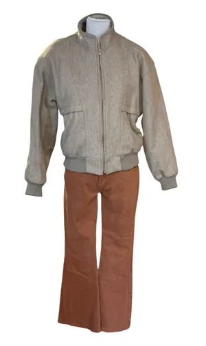 Vintage Private Stock Beige Wool Bomber Jacket 80s 90s Western Yoke Neutral Granola thumbnail 1