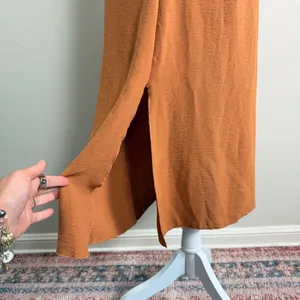See You Monday Rust Orange Crinkle Midi Dress Womens Medium NWT Spaghetti Strap thumbnail 5