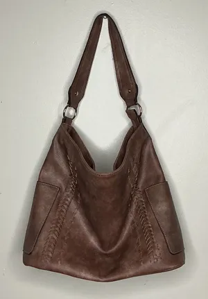 Alyssa Vegan Leather Satchel Shoulder Bag Mauve thumbnail 1