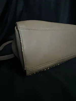 Mona B. Women's Taupe Studded Satchel Shoulder Bag Purse thumbnail 6