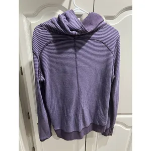 Lululemon Reversible Scuba Hoodie Purple Stripe Solid Size Small Womens Pullover thumbnail 7