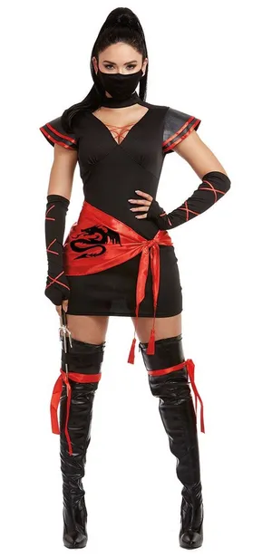 NEW Dreamgirl Ninja Sexy Halloween Costume Size XL thumbnail 1