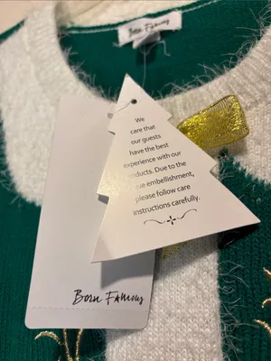 Born Famous NWT Elf Christmas Sweater Dress Jingle Bells Office Party Size L thumbnail 5