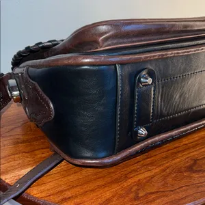 MCM Black and Brown Embossed shoulder Bag thumbnail 11