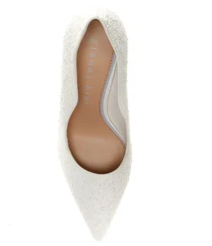 Gianni Bini Bridal Collection TheaThree Pearl Scalloped Pointed Toe Pumps thumbnail 5