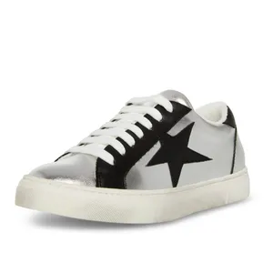 NEW Steve Madden Rezume Silver/Black Lace Up Rounded Toe Fashion Leather thumbnail 3