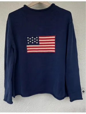 TUCKERNUCK Cotton Rollneck Americana Sweater Navy Academia Prep Thick Old Money thumbnail 7