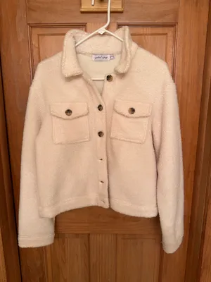 Petal & Pup Sherpa jacket with brown buttons thumbnail 1