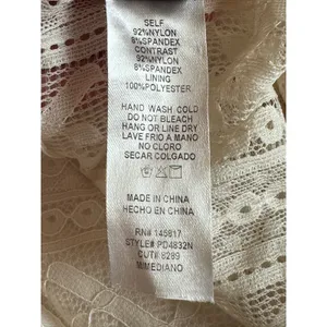 Windsor White Geometric Lace Long Sleeve Bodycon Mini Dress Womens Medium thumbnail 8