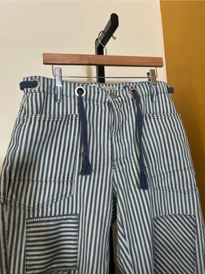 We The Free Moxie Pull-On Barrel Jeans Railroad Stripe Low Slung‎ Baggy Size 31 thumbnail 4