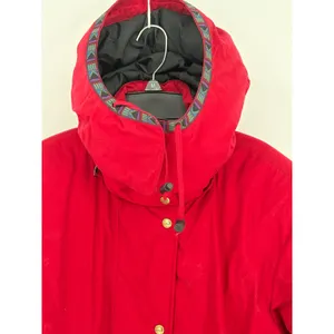 VTG L.L. Bean Penobscot Parka Medium Petite Red Goose‎ Down Hooded Jacket Coat thumbnail 11