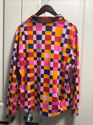 IBKUL Annalise Print Long Sleeve 1/4 Zip Pullover Golf Sun Shirt UPF 50+ XL thumbnail 5