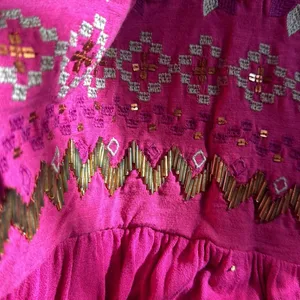 Free People top lined to waist beaded detail hot pink S thumbnail 6