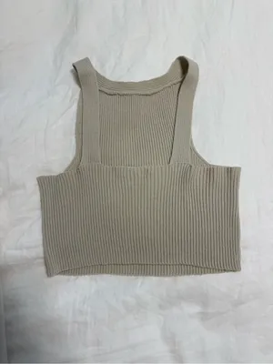 ASOS Ribbed Knit High Neck Tank Top thumbnail 2