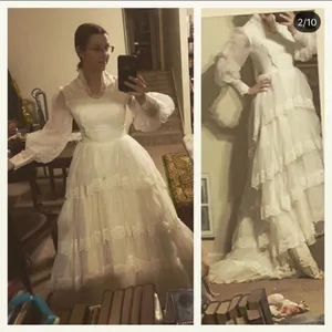 70s Prairie wedding dress White thumbnail 10