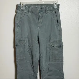 American Eagle‎ Outfitters Women Gray/Green Cargo Stretch Pants size 0 thumbnail 2