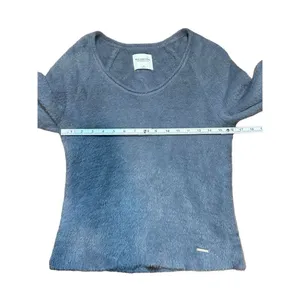 Abercrombie &‎ Fitch Soft Collection Periwinkle blue fuzzy super soft sweater sz thumbnail 6