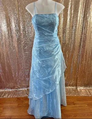 90s Baby Blue Formal Dress with Matching Scarf thumbnail 2