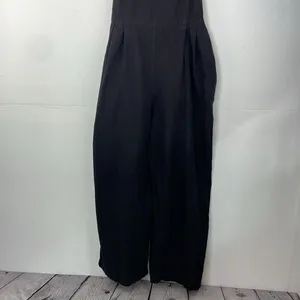 Gilli Black Jumpsuit adjustable straps back ties size Medium Cotton thumbnail 4