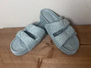 A New Day Sage Green Remi Platform Sandals Size 7 Terry Cloth Towelling thumbnail 1