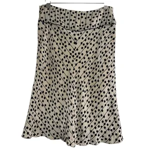 ✨Studio M 100% Silk Cream/Black Sz Medium Skirt✨ thumbnail 6