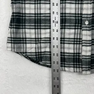 Frank‎ & Eileen Womens Flannel Shirt Black White Plaid Cotton Top Small thumbnail 3