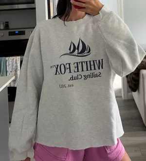 White Fox Grey Crewneck thumbnail 1