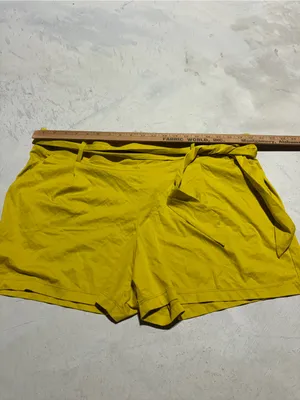 Loft NWT Tie-Waist Shorts Yellow XL cotton MSRP $50 thumbnail 4
