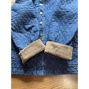 VTG HAIK’S Quilted Denim Jacket 2X USA Floral Patch Corduroy Collar Americana thumbnail 13