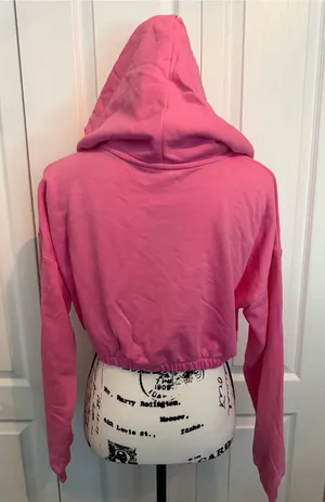 naked wardrobe Pink Cropped Hoodie Sweatshirt thumbnail 1
