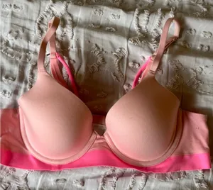 Aerie Light Pink & Hot Pink Padded T-Shirt Bra 34B thumbnail 1