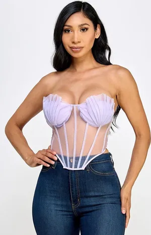 Pleated Bustier Purple thumbnail 2