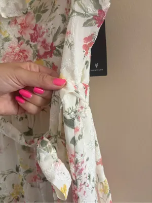 Lulus Shela Ivory Floral Jacquard Tiered Midi Dress Size Small Sleeveless Flirty thumbnail 11