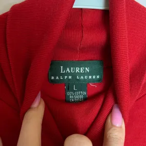 Vintage Lauren Ralph Lauren Red Turtleneck Sweater Womens L Crest Logo Cotton thumbnail 8