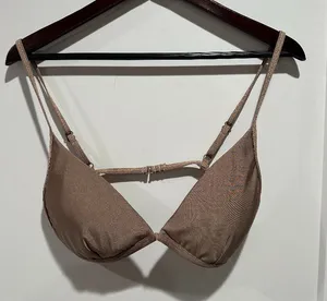 Good American Triangle Support Bikini Top Latte Brown NWT Size 4 XL thumbnail 1