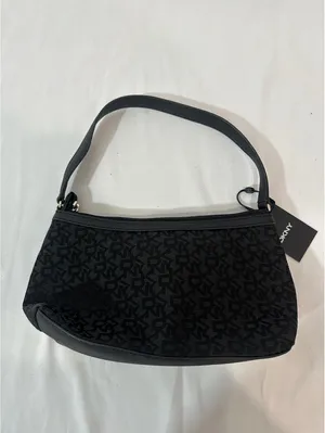 DKNY Black Baguette Hand Bag Purse Y2k Monogram Chic thumbnail 6