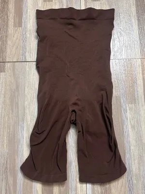 SKIMS Brown High-Waist Shapewear Bike Shorts thumbnail 1