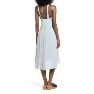 ASTR The Label S Midi Dress Light Blue Tie Front Button Down ALD42178 Summer thumbnail 3