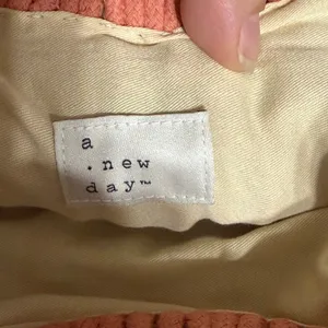 A New Day Terracotta Coral Macrame Woven Handbag‎ with Wood Handle Tote Bag thumbnail 7