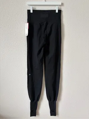 Lululemon Stir Up Pant Size 6 Black RARE Dance Ballet Pleated Roll Down Waist thumbnail 2
