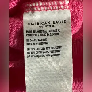 American Eagle Womens Hoodie This Feels Seriously Lived In Zip Up Pink Small NWT thumbnail 9